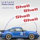SHELL - 4 vintage sticker decals with white background for PORSCHE