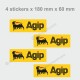 AGIP - 4 vintage sticker decals for PORSCHE