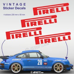 PIRELLI - 4 Racing Oldtimer Aufkleber für PORSCHE