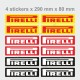 PIRELLI - 4 vintage sticker decals two-tones for PORSCHE