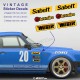 SABELT BREMBO WEBER - Kit de 6 autocollant vintage pour Porsche