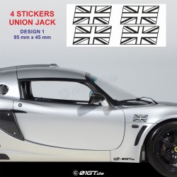 UNION JACK - Set of de 4 sticker decals for LOTUS Elise Exige