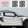 UNION JACK - Set of de 4 sticker decals for LOTUS Elise Exige design 2