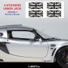 UNION JACK - Set of de 4 sticker decals for LOTUS Elise Exige design 3