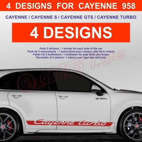 CAYENNE - Side skirt decals kit for Porsche 958