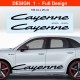 CAYENNE - Side skirt decals kit for Porsche