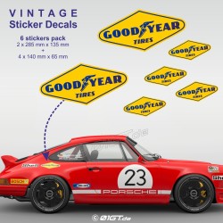 GOOD YEAR - 6 Racing Oldtimer Aufkleber für PORSCHE