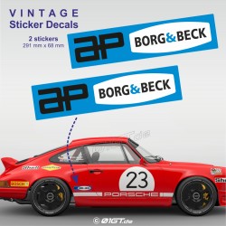 AP BORG BECK - Kit de 2 autocollant vintage pour Porsche