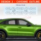 CAYENNE - Side skirt decals kit for Porsche Cayenne S GTS Turbo S