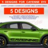 CAYENNE - 2 Seitenstreifen Aufkleber für PORSCHE Cayenne S GTS Turbo S