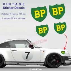 BP British Petroleum - Kit de 4 autocollant vintage pour Porsche