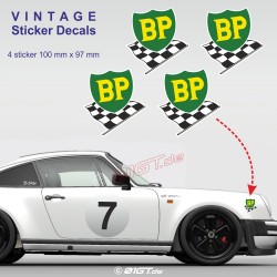BP British Petroleum 70's - Kit de 4 autocollant vintage pour Porsche
