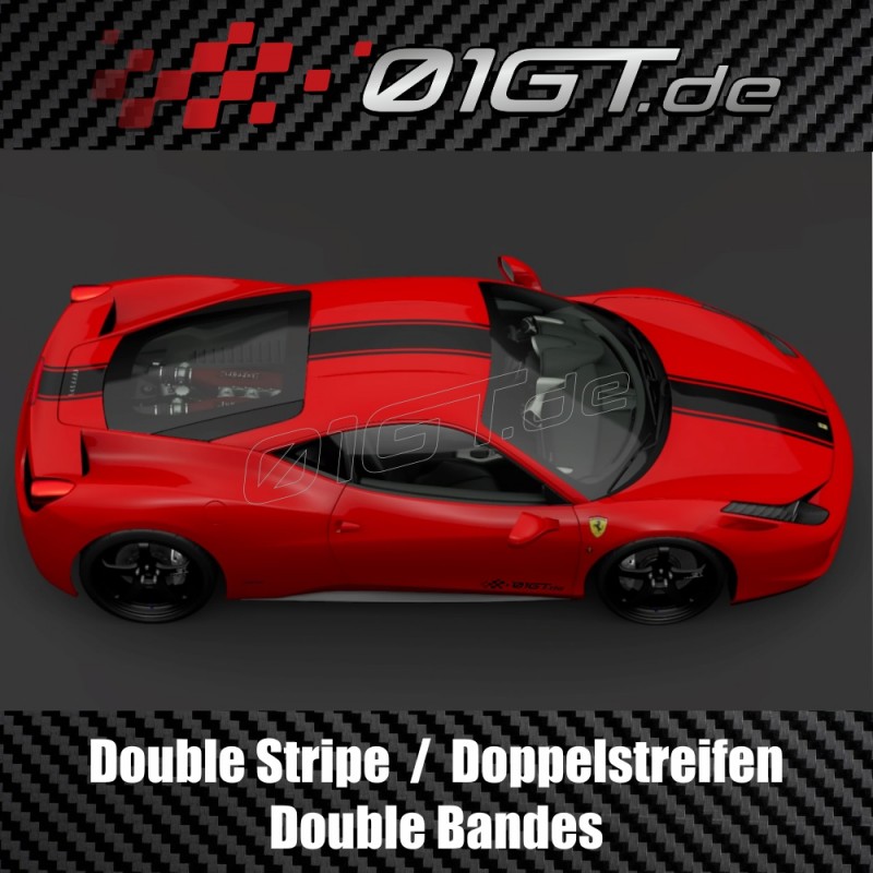 Dopple streifen 33 cm Breite Aufkleber Logo für FERRARI 458