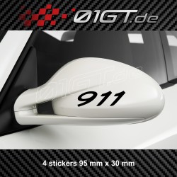 4 stickers logo CARRERA 911 pour rétroviseur Porsche 911