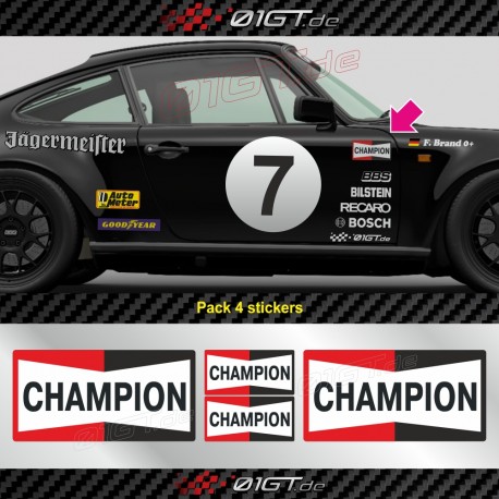 CHAMPION RACING Oldtimer Aufkleber für PORSCHE