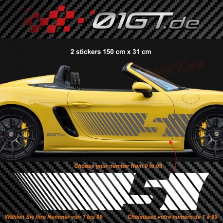 Porsche BOXSTER kit sticker latéraux avec numéro de course