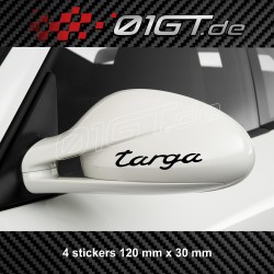 4 stickers logo 911 TARGA pour rétroviseur Porsche