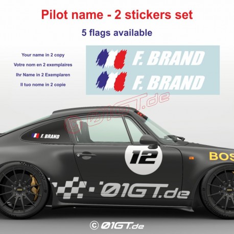 Sticker with driver or co-driver name in 2 copies - Type 8