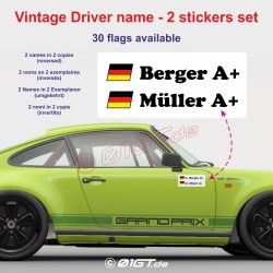 Vintage sticker with pilot and co-pilot names in 2 copies - Type C