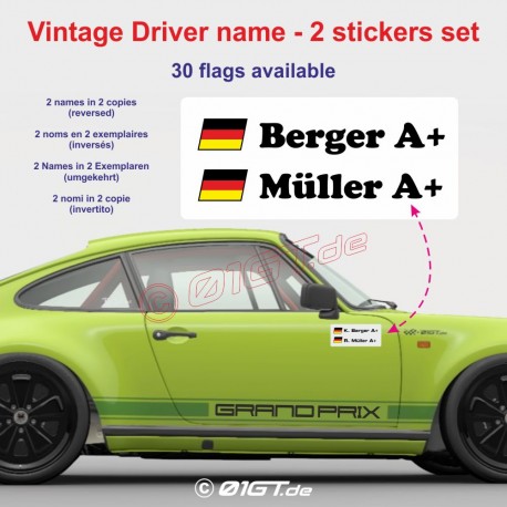 Vintage sticker with pilot and co-pilot names in 2 copies - Type C