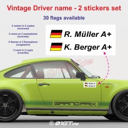 Vintage sticker with pilot and co-pilot names in 2 copies - Type B