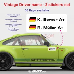 Vintage sticker with pilot and co-pilot names in 2 copies - Type A