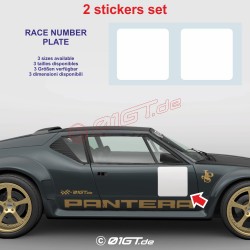 Square Rally Race Number Plate Sticker in 2 Copies