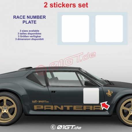 Square Rally Race Number Plate Sticker in 2 Copies