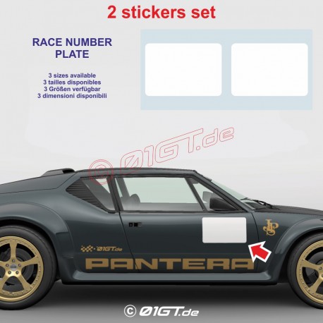 Rectangular Rally Race Number Plate Sticker in 2 Copies