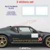 Rectangular Rally Race Number Plate Sticker in 2 Copies